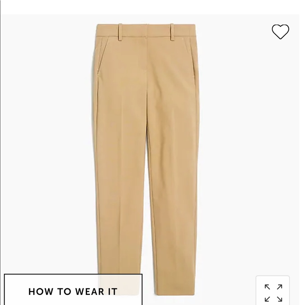 J. Crew Petite Slim cropped Ruby pant in stretch twill. Size 10P runs slim